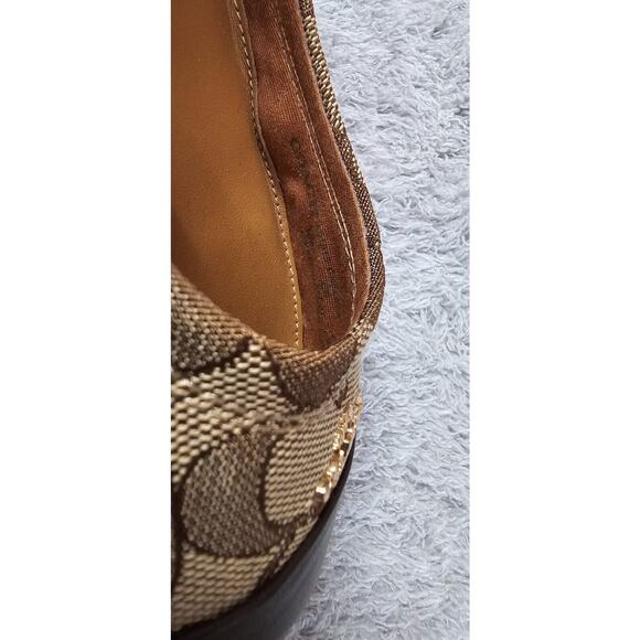 COACH Women's Signature Brown Jacquard Chelsea Slip-On Ballet Flat Sz 10 - Picture 6 of 7